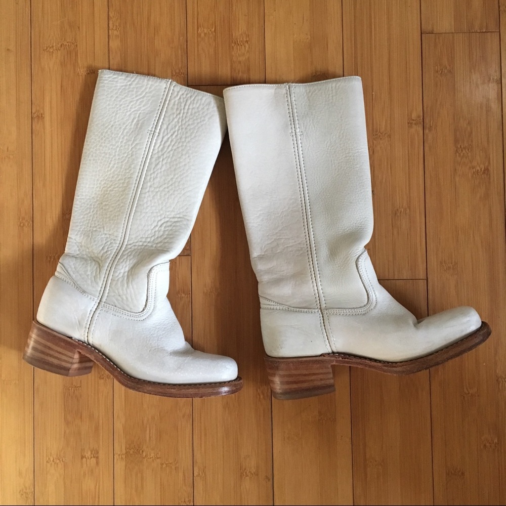 White Frye Campus Boots